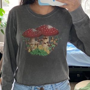 Mushroom and Butterfly Crop Top